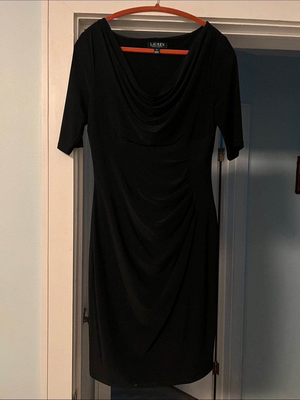 Ralph Lauren Black Cowl Neck Midi Dress
